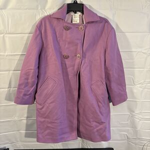 Versace Collection Double Breasted Coat Virgin Wool Women’s Size 40 Purple